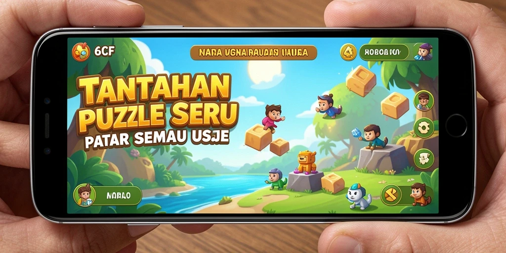 Screenshot utama 6CF menunjukkan gameplay Puzzle yang menarik.