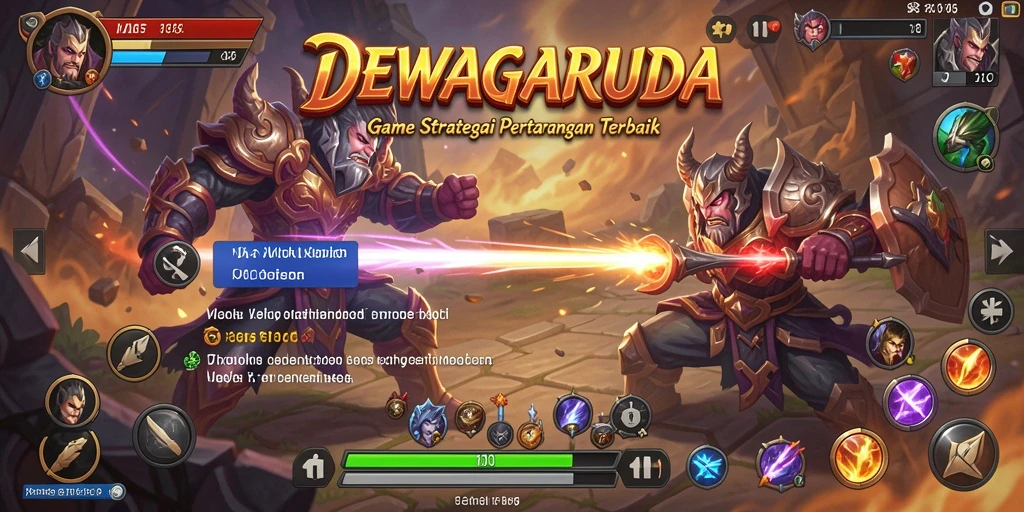 Tampilan gameplay DEWAGARUDA dengan pertempuran strategis yang seru.