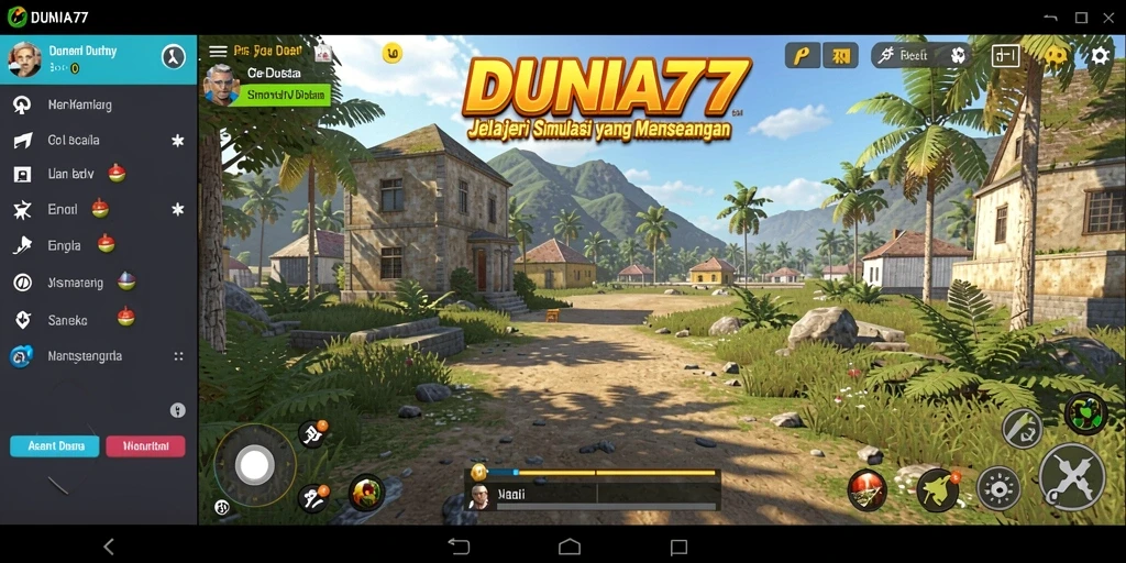 Tampilan gameplay yang menarik dari DUNIA77 yang penuh warna.
