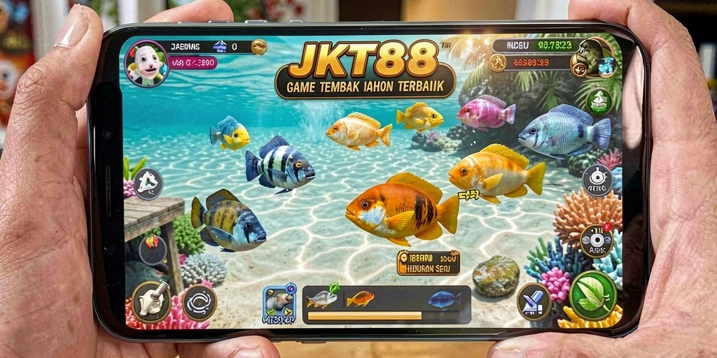 Tampilan gameplay seru dalam JKT88 saat berburu ikan.