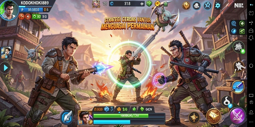 Tangkapan layar utama gameplay KODOKHOKI889 yang menampilkan aksi strategis.