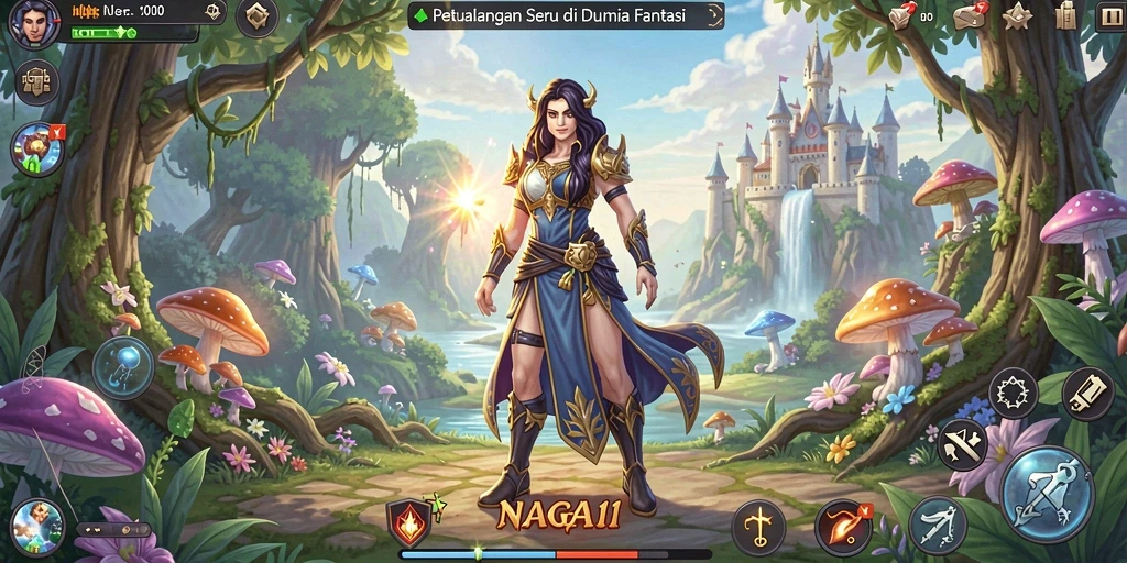Screenshot gameplay NAGA11 dengan aksi petualangan yang mendebarkan.