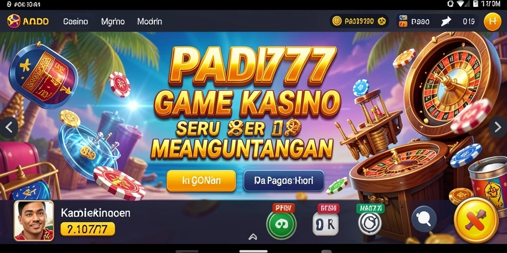 Tampilan gameplay menarik PADI777 dengan aksi Kasino yang seru.