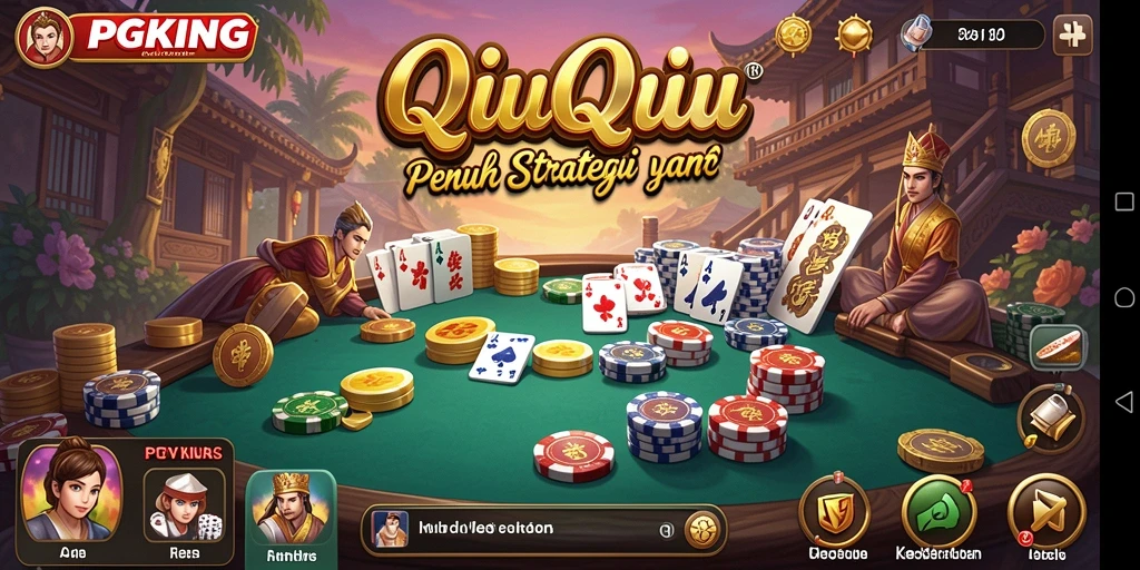 Screenshot PGKING menampilkan aksi seru dalam permainan QiuQiu.