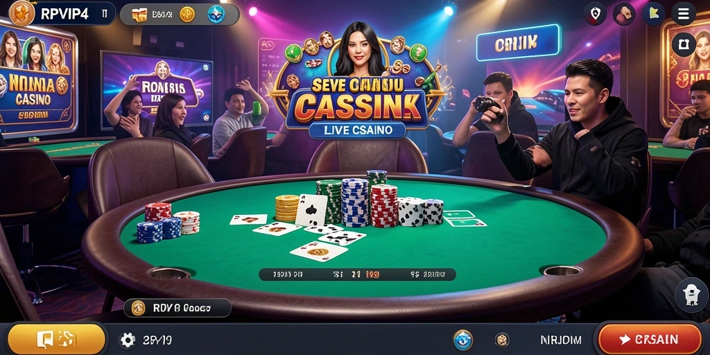 Tampilan gameplay Live Casino yang mendebarkan di RPVIP4.