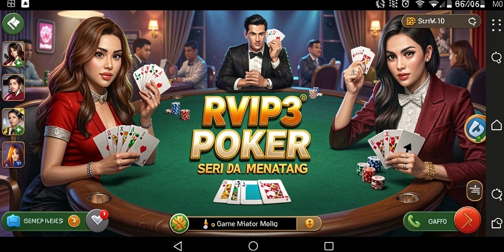 Tampilan seru gameplay Poker di RVIP3 yang penuh aksi.