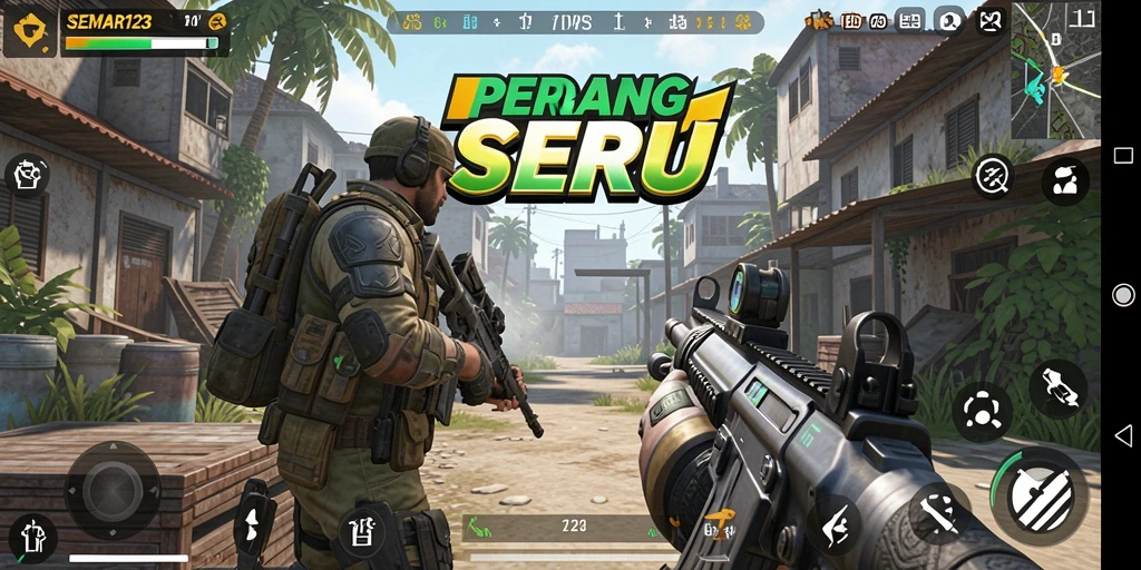 Screenshot gameplay SEMAR123 yang menunjukkan aksi pertempuran seru.