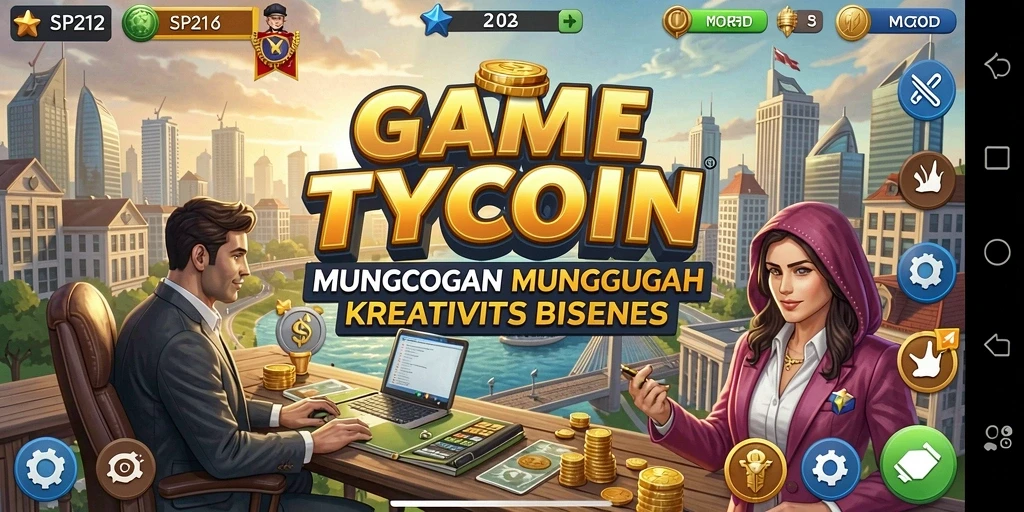 Screenshot utama SP212 menampilkan gameplay Tycoon yang menarik.
