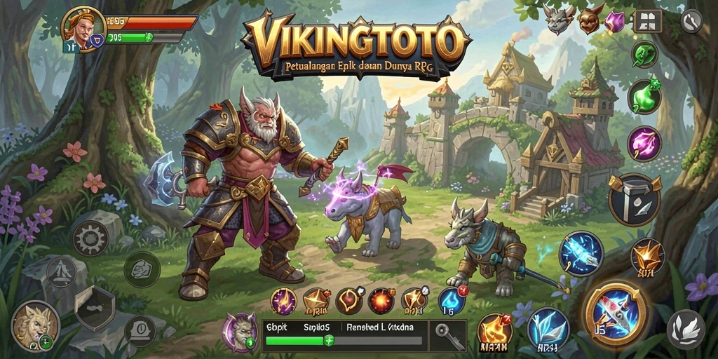 Tampilan gameplay menarik di VIKINGTOTO dengan aksi RPG yang seru.